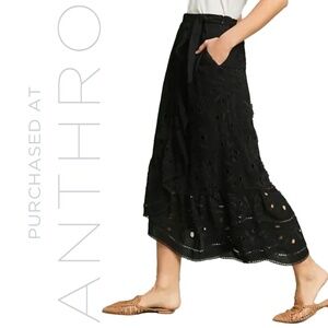 Maeve By Anthropologie Eyelet Wrap Skirt - Size 6